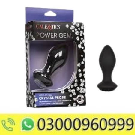 Calexotics Power Gem Vibrating Petite Crystal Probe Black